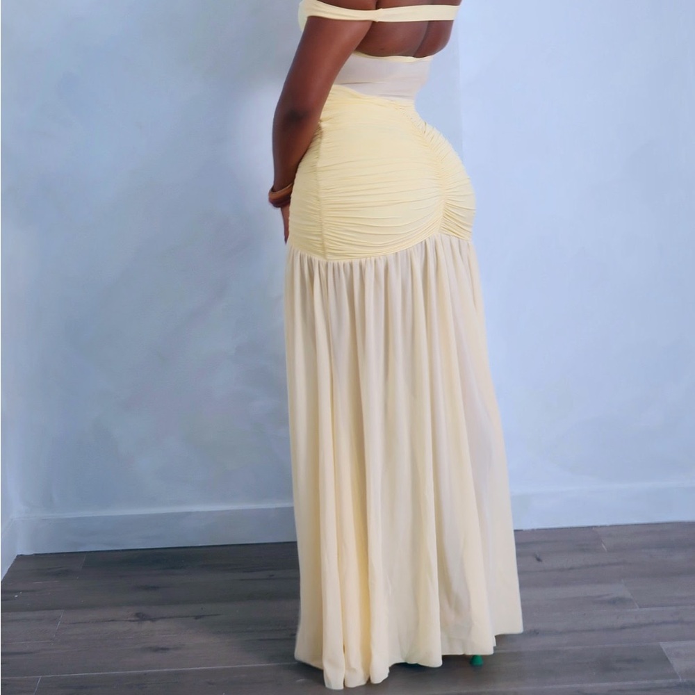 Elegant Yellow Maxi Dress Babyboo ALAIA MAXI DRESS - LEMON - Picture 8 of 9